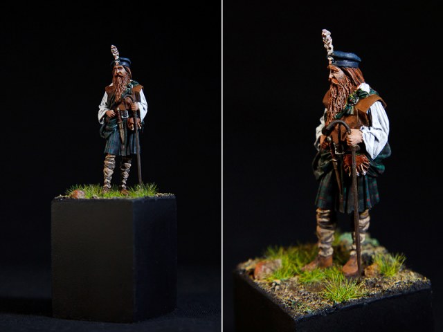 Старый шотландец. 54 мм (1/32), Прапор, смола.