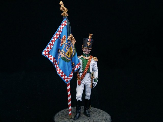 Офицер-знаменосец 5-го линейного полка «Реал Калабрия» (Real Calabria). Неаполь, 1811-12 года