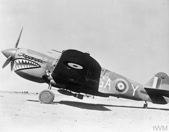 Curtiss Kittyhawk Mark I, AK772 GA-Y London Pride, of No. 112 Squadron RAF is prepared for a sortie at Gambut Main, Libya.jpg