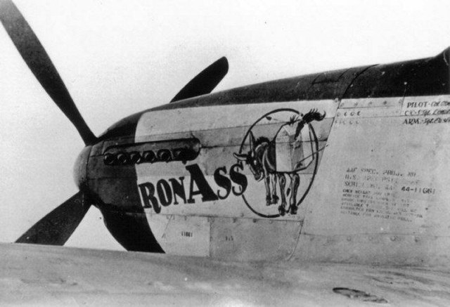 Lt.Col. Jack J Oberhansley, [Spanish Fork, UT]. Headquarters Unit. P-51K 44-11661 QP-X Iron Ass..jpg