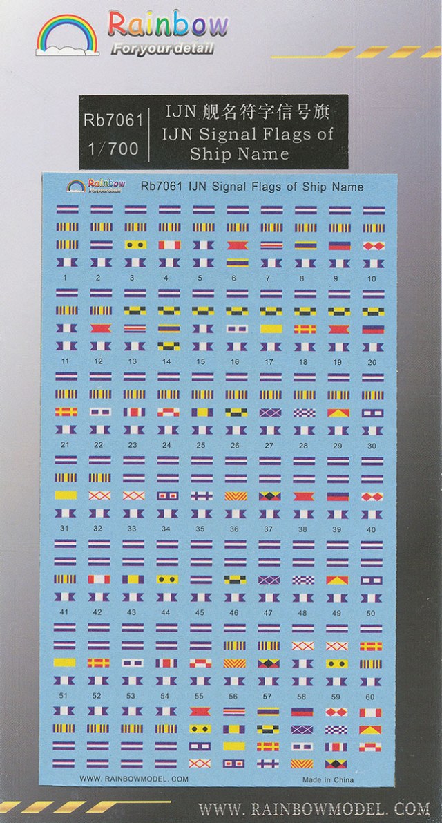 1/700 IJN Signal Flags (Ship names, Fleet Formation, Fleet Movement)