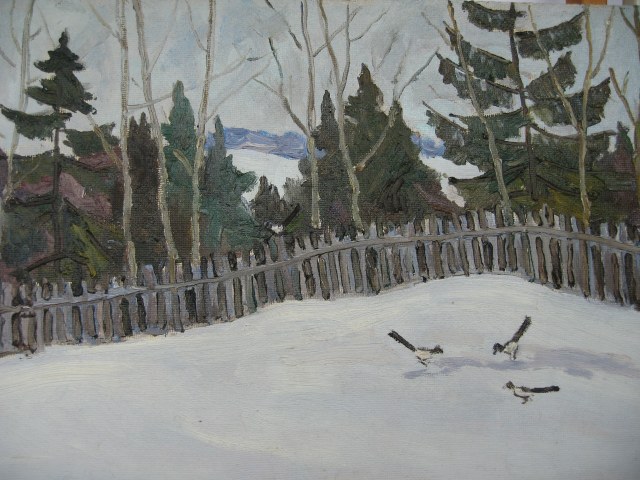 Сороки во дворе. худ. А.И. Орлов.JPG