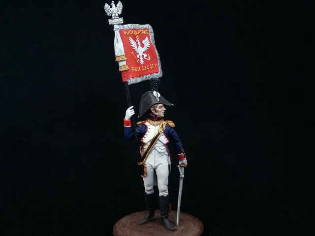 Офицер-орлоносец 6-го пехотного полка. Великое Герцогство Варшавское, 1808-10 года