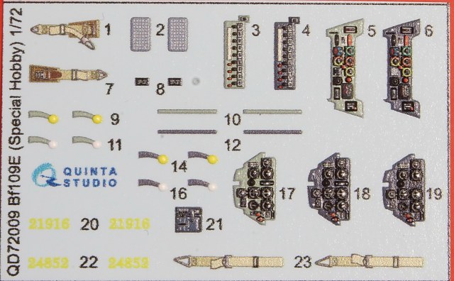 Интерьер Bf-109E (interior 3D decal   QD72009)