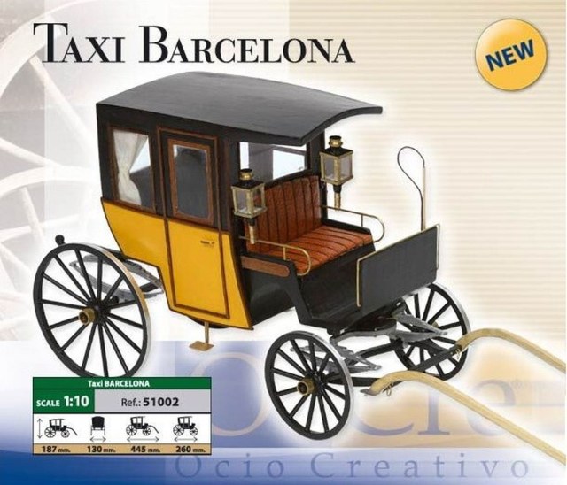 СБОРНАЯ МОДЕЛЬ КАРЕТЫ TAXI BARCELONA МАСШТАБ 1:10