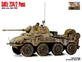 SdKfz 234/2 Puma, пригороды Берлина, 1945 г.