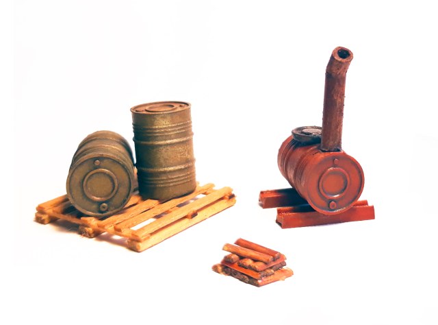 Аксессуары для диорамы. Печь-плита из  бочки 200 л