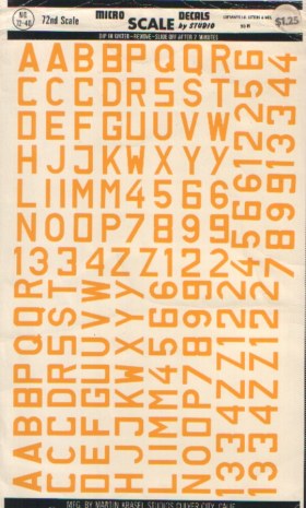 Декаль 1/72 Luftwaffe Code Letters & Numbers 12 mm