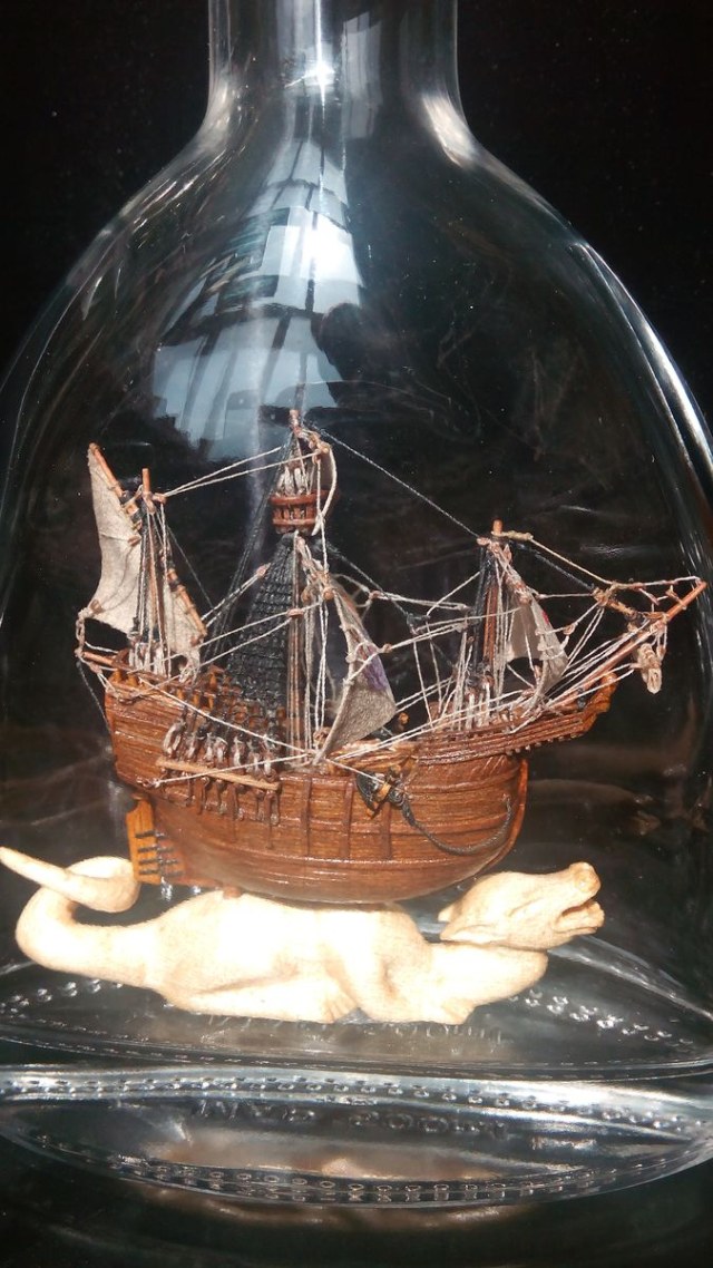 Каракка эпохи великих открытий в бутылке