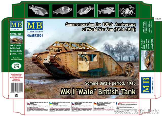Британский танк MK I "Male"  и MK I "Female"