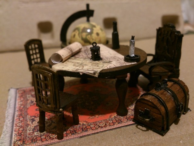 Меблировка каюты капитана парусного корабля