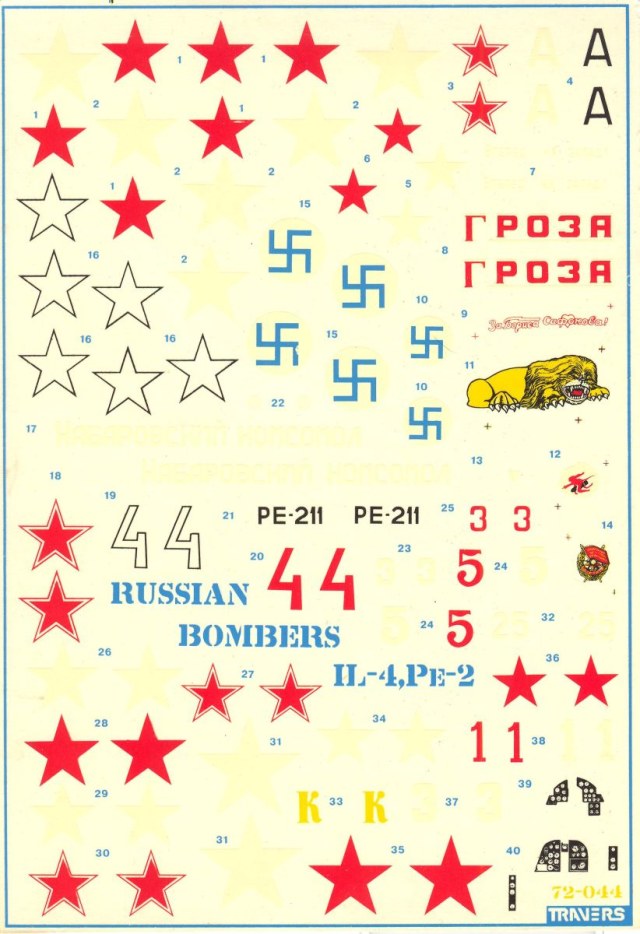 деколь "Ил-4+Пе-2", 1/72