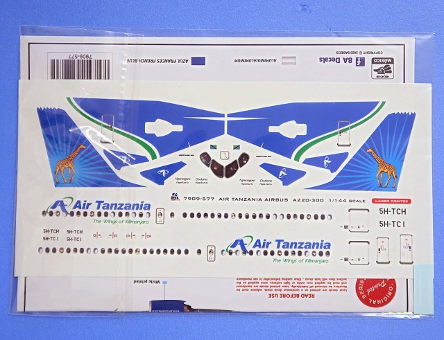Декаль Airbus-a220-300 Air Tansania 5H-TCI