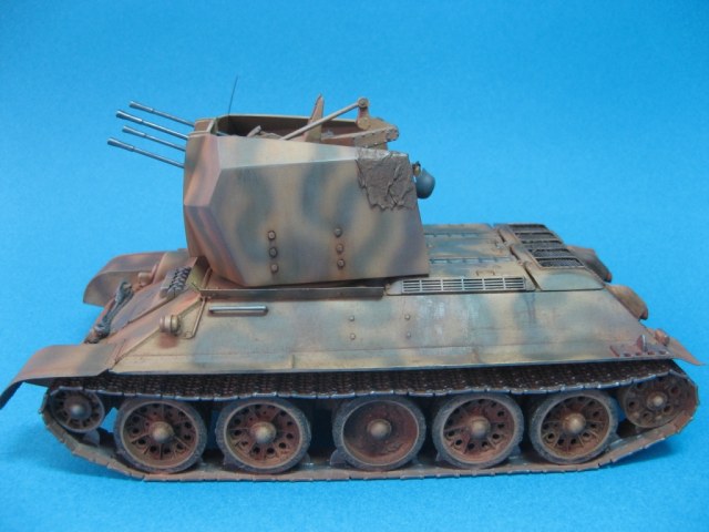 German antiaircraft tank Flakpanzer 747 ( r ) База Т-34