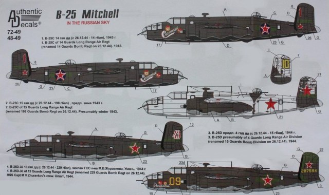Декаль на советский B-25 "Митчелл"