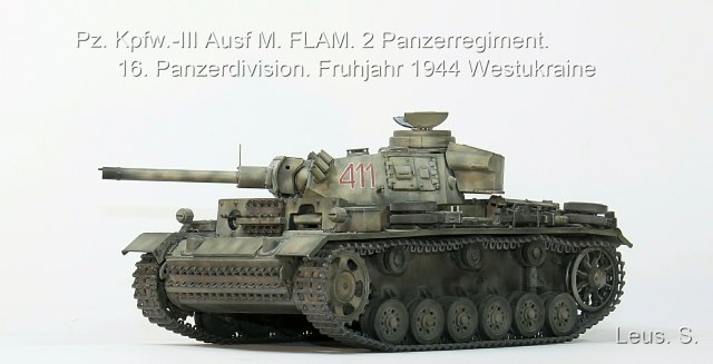 Pz.Kpfw.-III Ausf M.FLAM. 2 Panzerregiment. 16. Panzerdivision. Frühjahr 1944 Westukraine