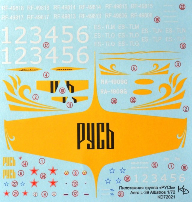 Декаль на Л-39 АГВП "Русь"