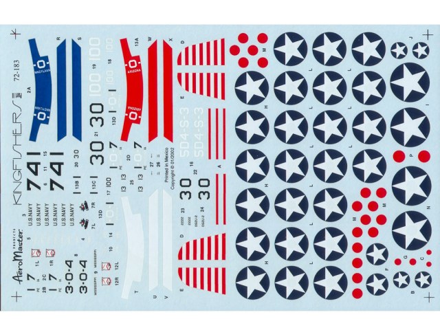 декаль Vought-Sikorsky OS2U Kingfisher     Aero Master 1/72  часть 2