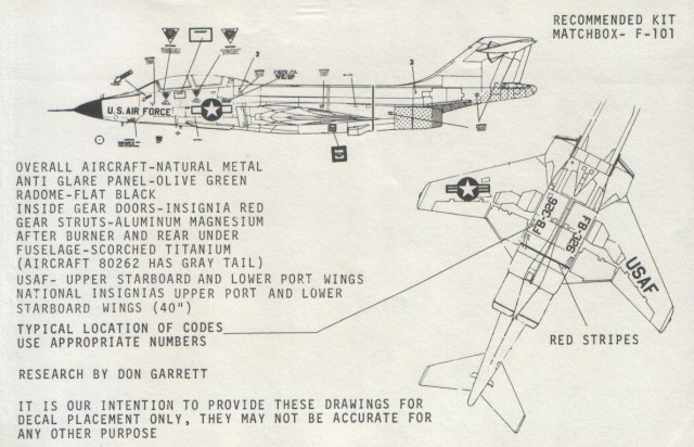 Декаль 1/72 F-101B Voodoo