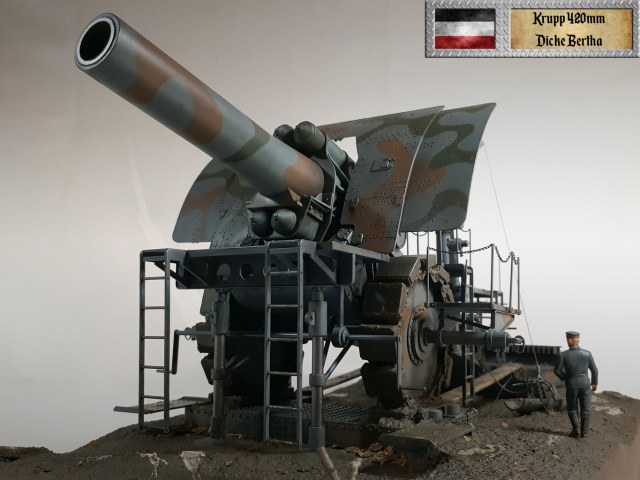 Немецкая 420-мм сверхтяжелая мортира "Dicke Bertha"