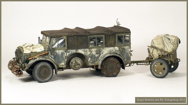 Радиомашина Kfz.23 Хорьх 1а с трофейным артпередком 52-Р-353М