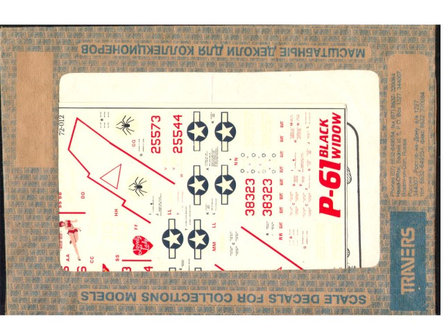 декаль Northrop P-61 Black Window    Travers 1/72