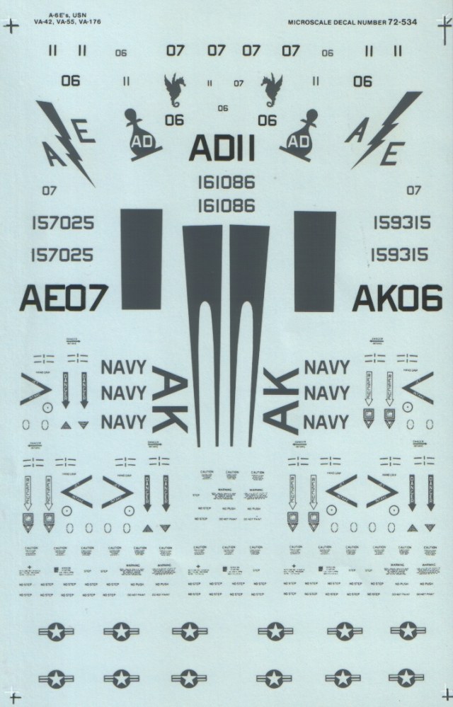 Декаль 1/72 Intruder A-6E low visibility