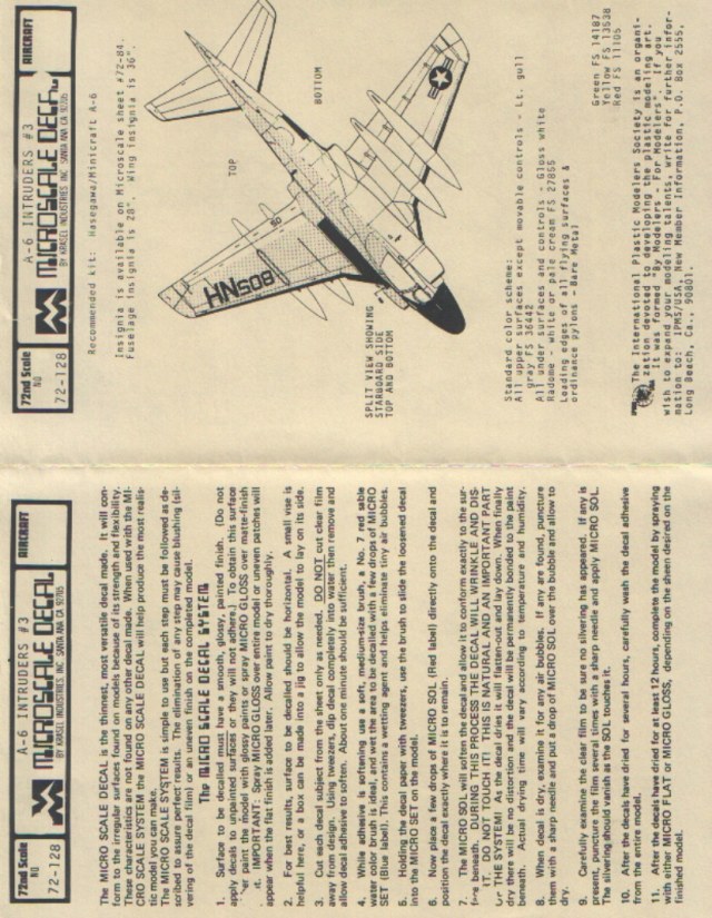 Декаль 1/72 A-6 Intruder