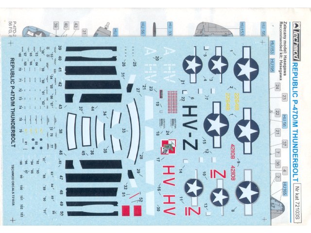 декаль Republic P-47D/M Tanderbolt   Techmod 1/72