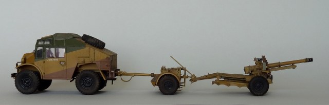 Quad gun tractor + 25pdr field gun
