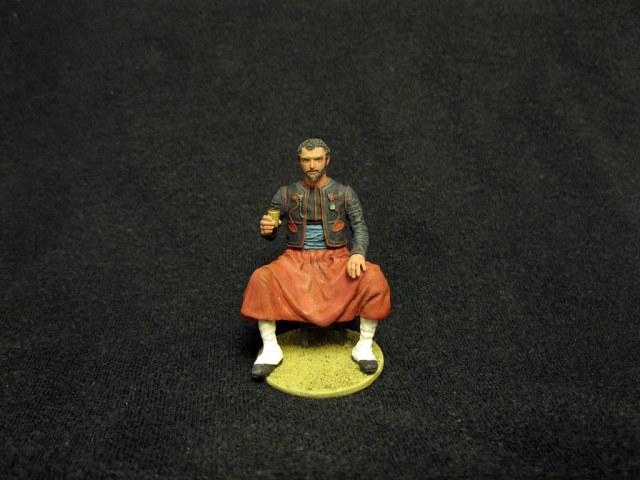 Французский зуав, отдыхающий с бокалом вина