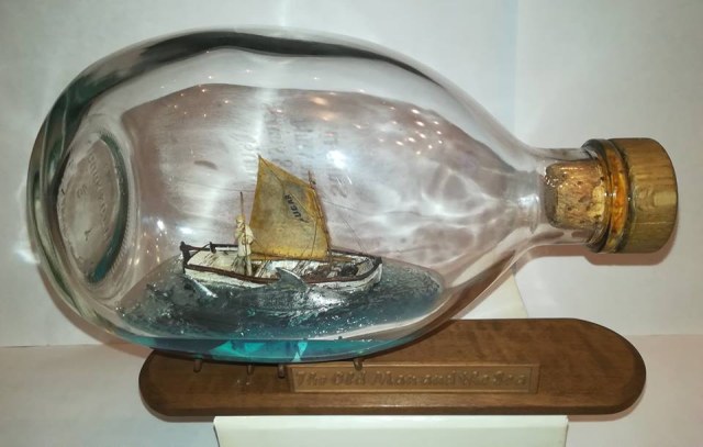 Композиция "Старик и Море" в бутылке. Масштаб 1/72