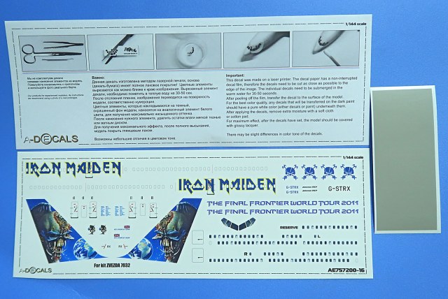 Декаль Boeing-757-200 IronMaiden "The Final Frontier World Tour 2011" G-STRX