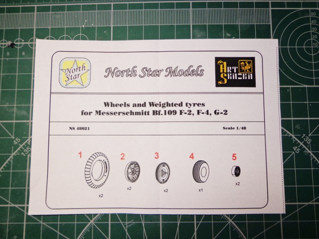 Колеса для Bf-109 F-2,F-4,G-2  масштаб1/48