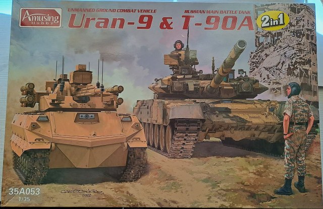 UNMANNED GROUND COMBAT VEHICLE Uran-9 & T-90A RUSSIAN BATTLE TANK