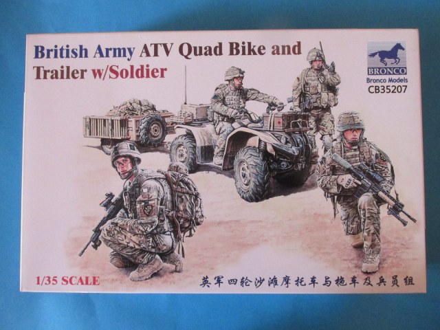 British Army ATV Quad Bike and Trailer w/Soldier