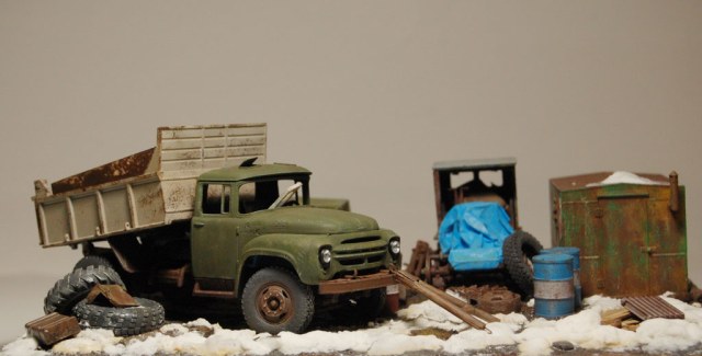 Диорама зимняя в масштабе 1/43