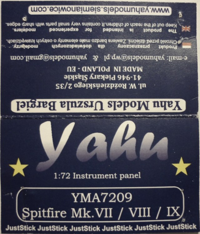 Spitfire Mk. VII / VIII / IX 1:72 Instrument Panel