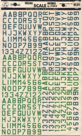 Декаль 1/72 Luftwaffe Code Letters & Numbers 9 mm