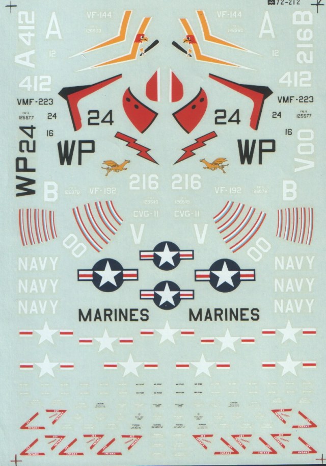 Декаль 1/72 F9F-5 Panther