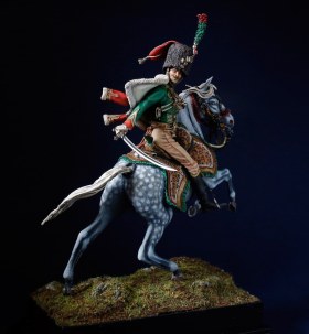 Офицер конных егерей императорской гвардии, идущий в атаку.