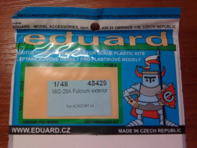 Фототравление МиГ-29А от Eduard 48429 exterior 1/48