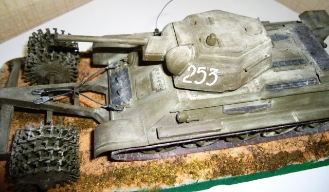 Т 34 с минным тралом