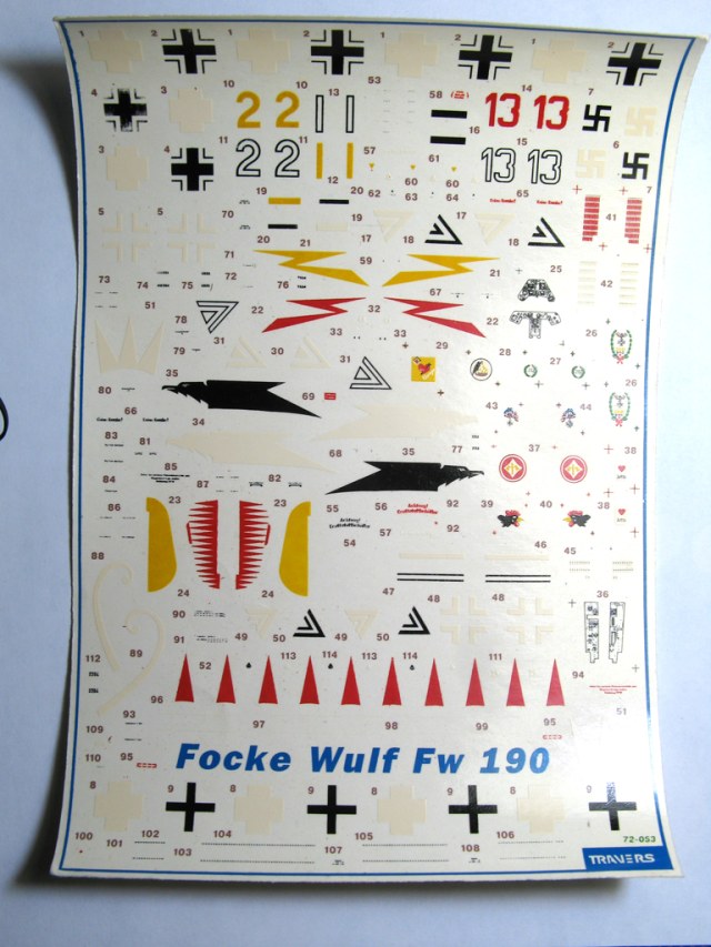 декаль Focke Wulf FW190A   Travers 1/72