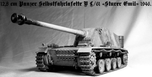 12,8 cm Panzer Selbstfahrlafette V L/61 «Sturer Emil» 1946.