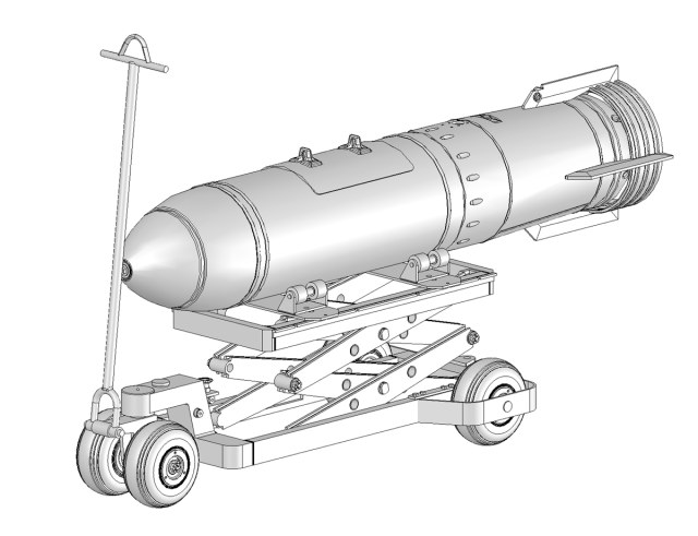 тележка для транспортировки и подвески авиационных боеприпасов 1/48