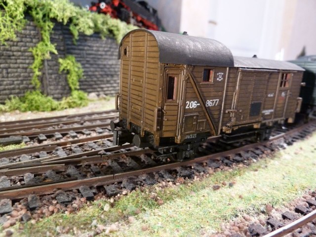 Бригадный вагон (трофейный,дорога МПС СССР) . Масштаб 1:87(H0).