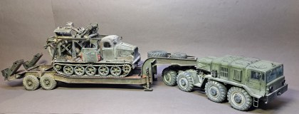 МАЗ-537 прицеп ЧМЗ-5247 с БТМ-3 на платформе