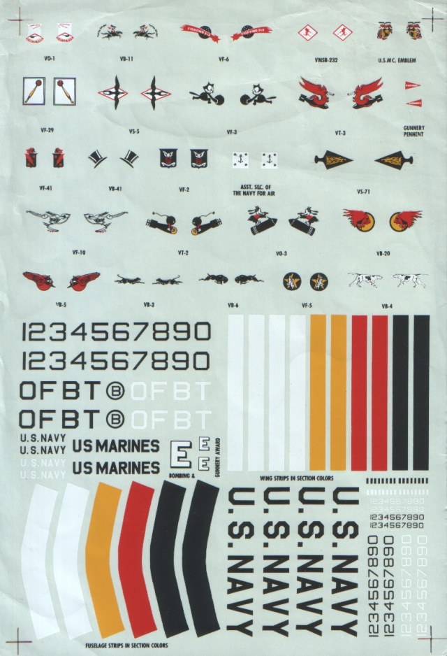 Декаль 1/72 US Navy & Marines Aircraft: эмблемы, полосы, номера, надписи