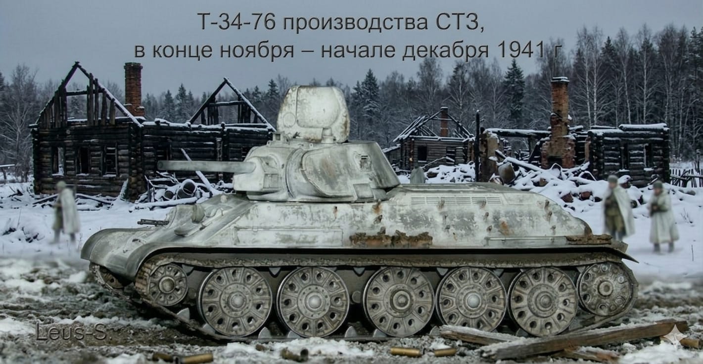 Т-34-76 производства СТЗ , в конце ноября – начале декабря 1941 г